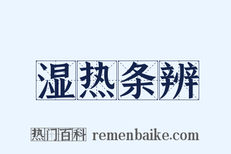 湿热条辨是什么意思的图片